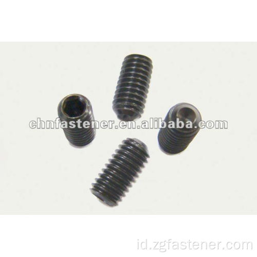 Hitam oksida DIN 916 Sekrup Cocave Point Fastener Baut oksida hitam